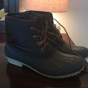 Nine West buffalo plaid duck boot